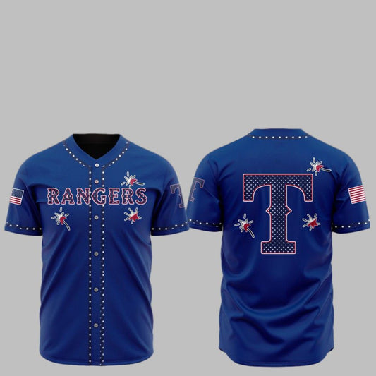 2025 Texas Rangers Happy Independence Day Baseball Jersey - Grishko.com