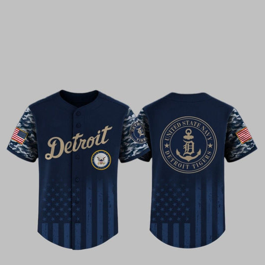 2025 Tigers US Navy Appreciation Night Jersey - Grishko.com