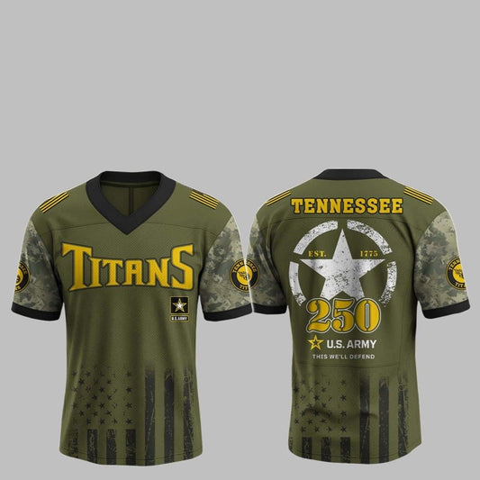 2025 Titans 250th Anniversary US Army Jersey - Grishko.com