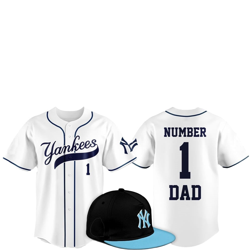 2025 Yankees Father Day Number 1 Dad Baseball Jersey - Grishko.com