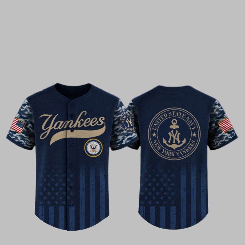 2025 NY Yankees US Navy Appreciation Night Jersey - Grishko.com