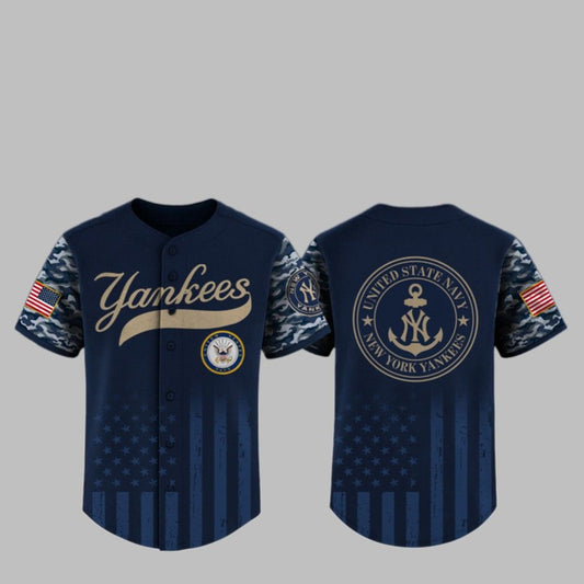 2025 NY Yankees US Navy Appreciation Night Jersey - Grishko.com