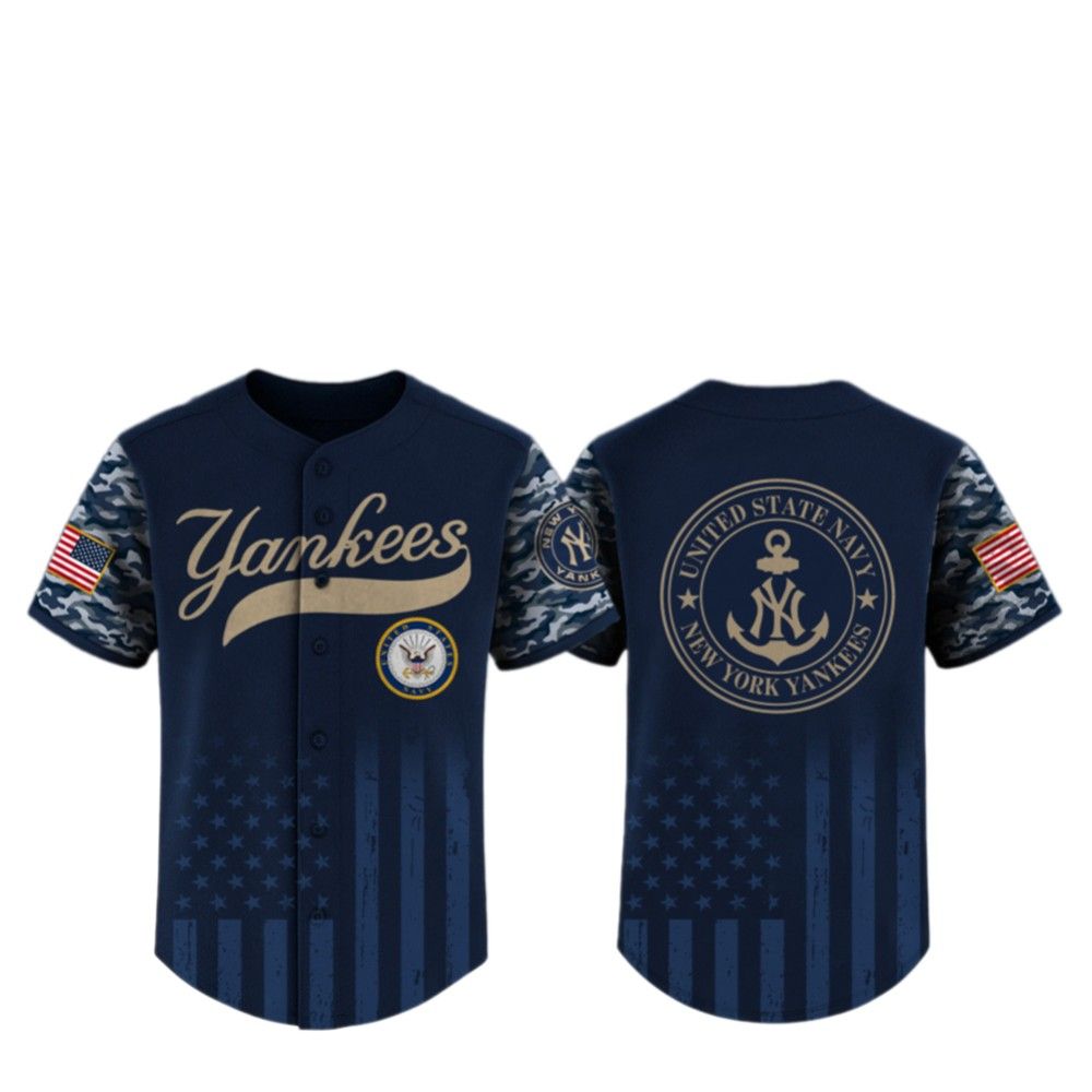 2025 NY Yankees US Navy Appreciation Night Jersey - Grishko.com