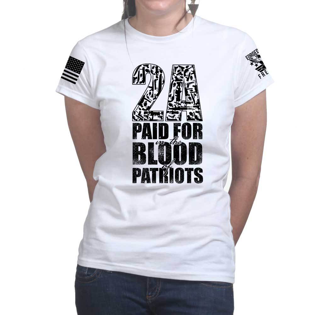 2A Paid For In Blood of Patriots Ladies T-shirt
