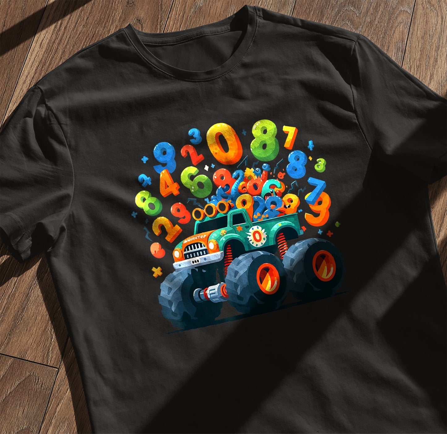 Monster Truck Numbers Day Kids Tee