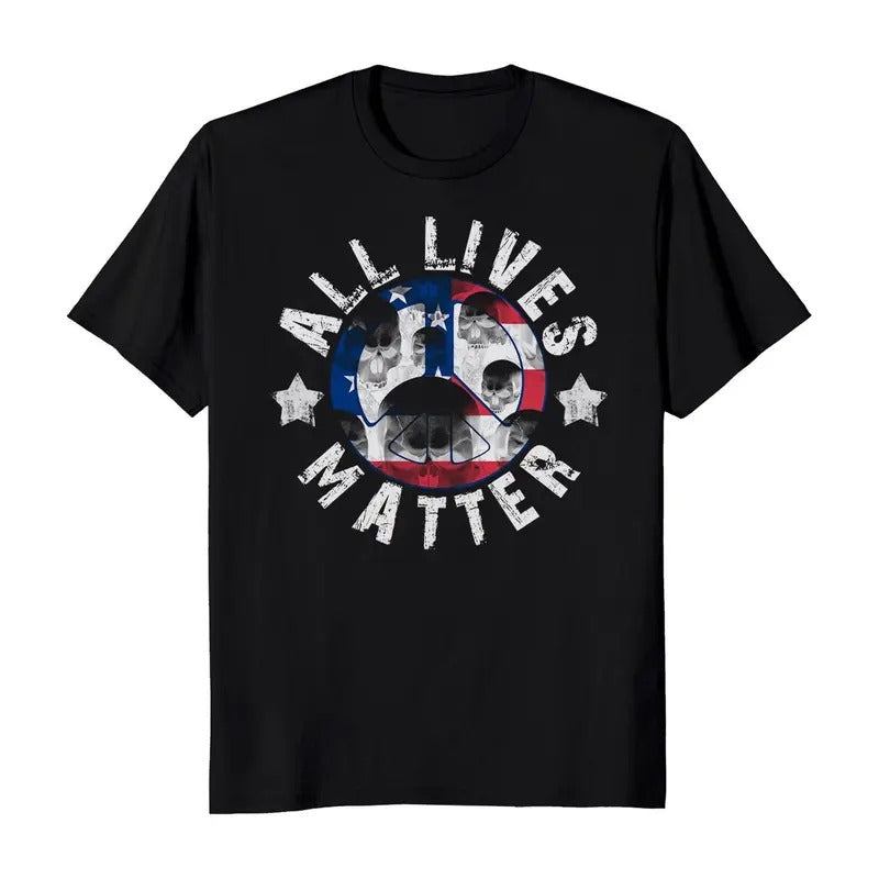 All Lives Matter Peace Civil Rights Men's T-Shirt Crewneck Casual