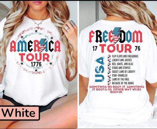 America Tour Shirt, 4th of July Tshirt, 1776 Independence Day Tee, Freedom Shirt, USA T-shirt, Memorial Day Shirt, Retro Patriotic American style 02