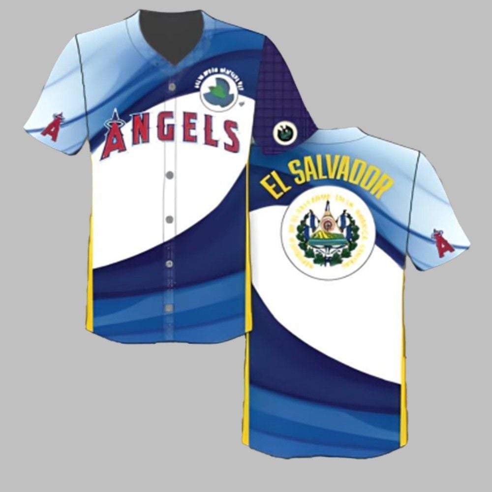 Angels Salvadoran Heritage Day Jersey Giveaway 2025 - Grishko.com