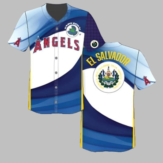 Angels Salvadoran Heritage Day Jersey Giveaway 2025 - Grishko.com