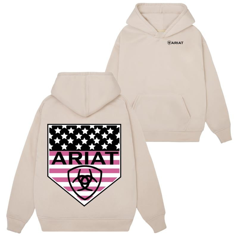 Ariat USA Sweatshirt Hoodie Tshirt- American flag and Ariat logo design, warm and comfortable for all activities. Unisex. Underwear