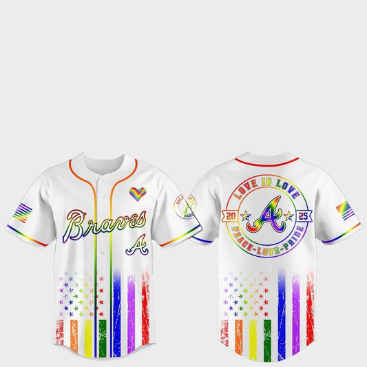 Atlanta Braves Pride Month Love Is Love 2025 Jersey - Grishko.com