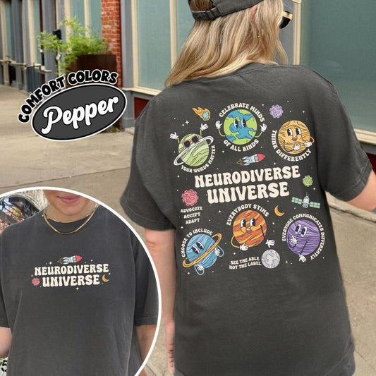 Autism Awareness Comfort Colors Shirt, Neurodiverse Universe Shirt, Sped Teacher Shirt, Space Neurodiversity Shirt, Special Education Shirt