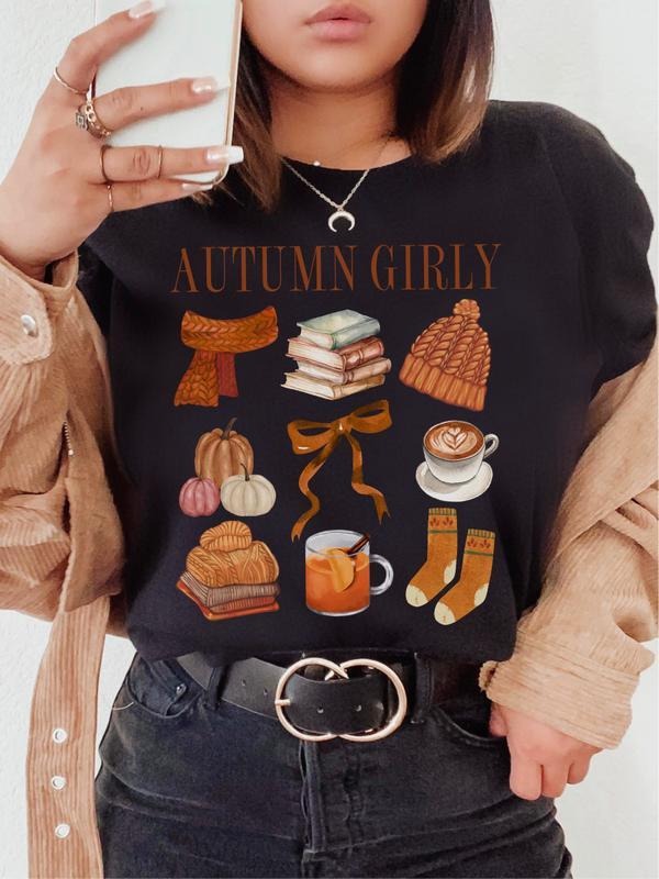 Autumn Girly ~ Unisex Apparel Relaxed Fit Printed In The USA Clothing Womenswear Casual Love Comfortable Top T-Shirt Tee Underwear