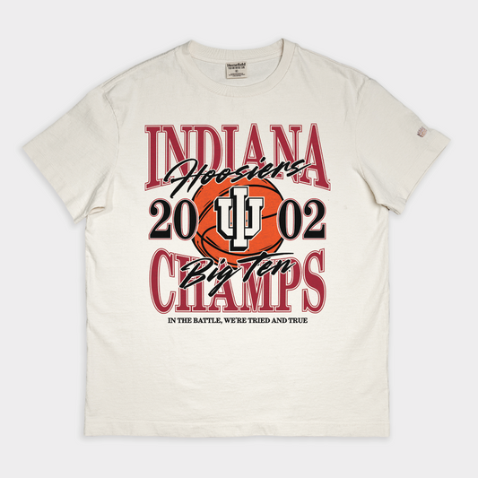 IU Men's Basketball 2002 Big Ten Champs Vintage Heavyweight Tee Style001