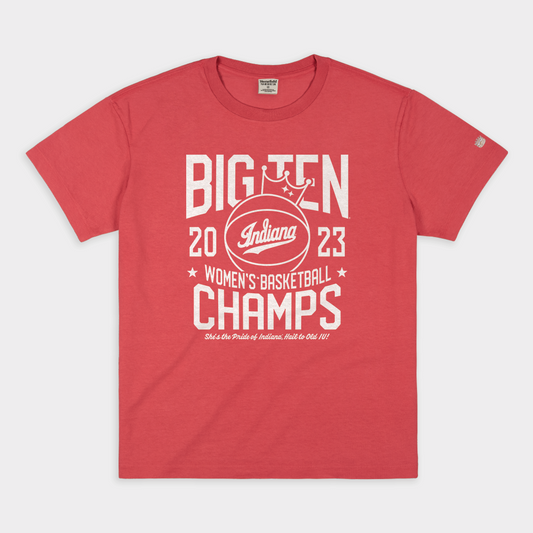 IU Women's Basketball 2023 B1G Champs Vintage Heavyweight Tee Style001