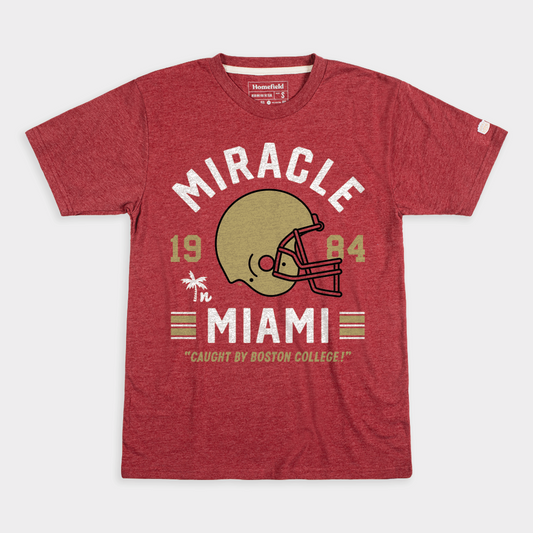 Vintage BC Miracle in Miami 1984 Football Tee Style001