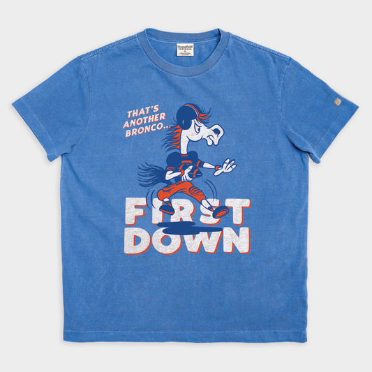 BSU Bronco First Down Vintage Heavyweight Tee