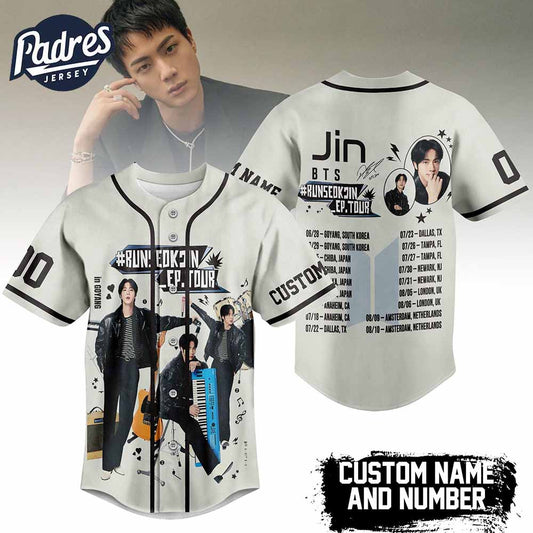 BTS Jin Concert Tour Baseball Jersey Limited Edition Kpop Style - Padres Jersey Oasis: Elevate Your Baseball Style Game