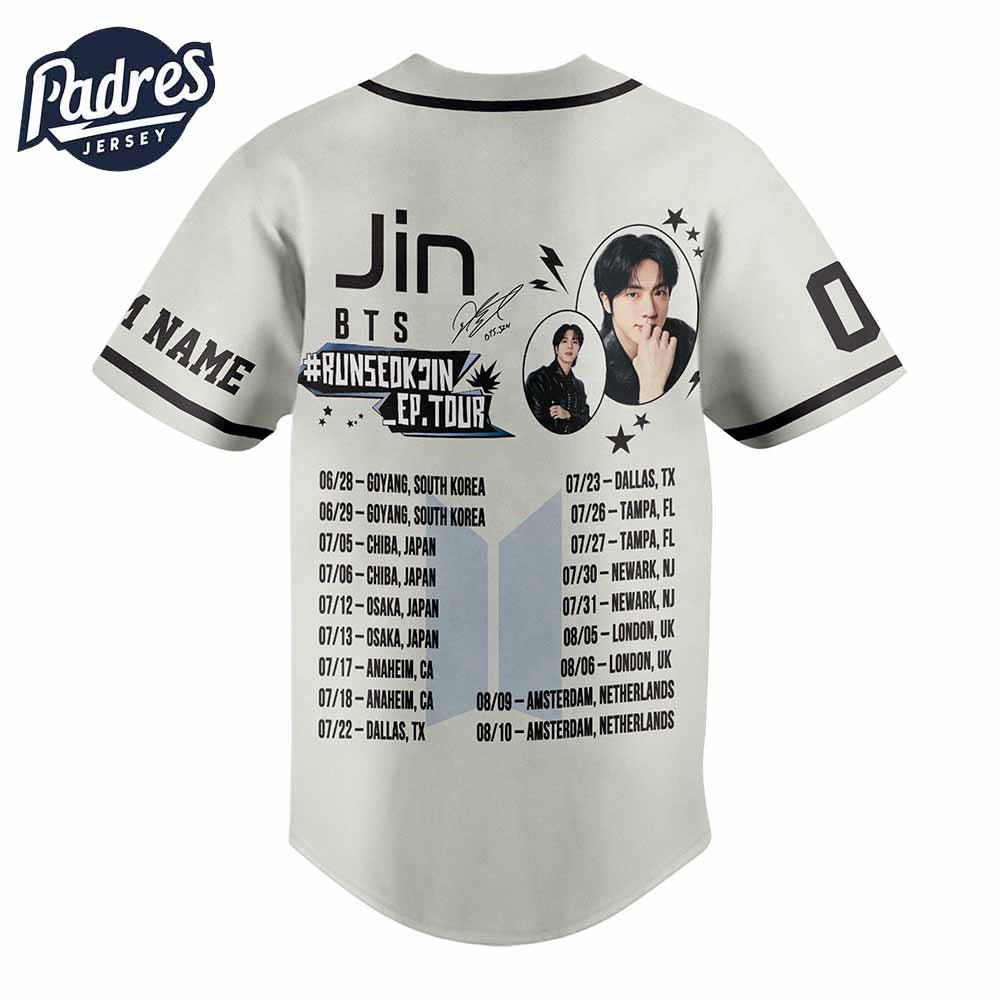 BTS Jin Concert Tour Baseball Jersey Limited Edition Kpop Style - Padres Jersey Oasis: Elevate Your Baseball Style Game