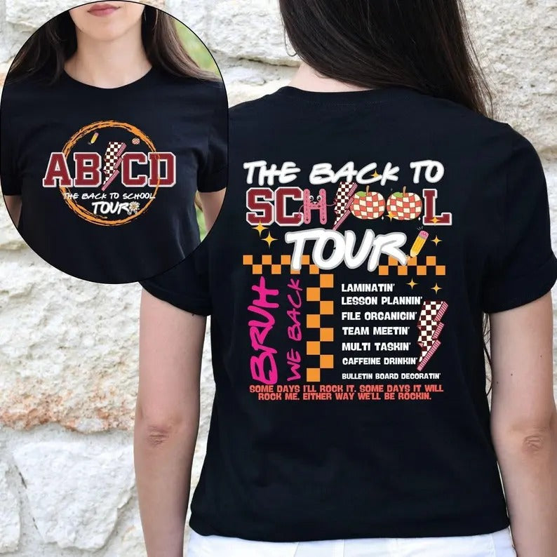 Back To School The Back To School Tour Shirt, ABCD Teacher Tour Shirts Back To School Retro Shirt, Back To School Rockin Shirt, Hello Back To School Shirt