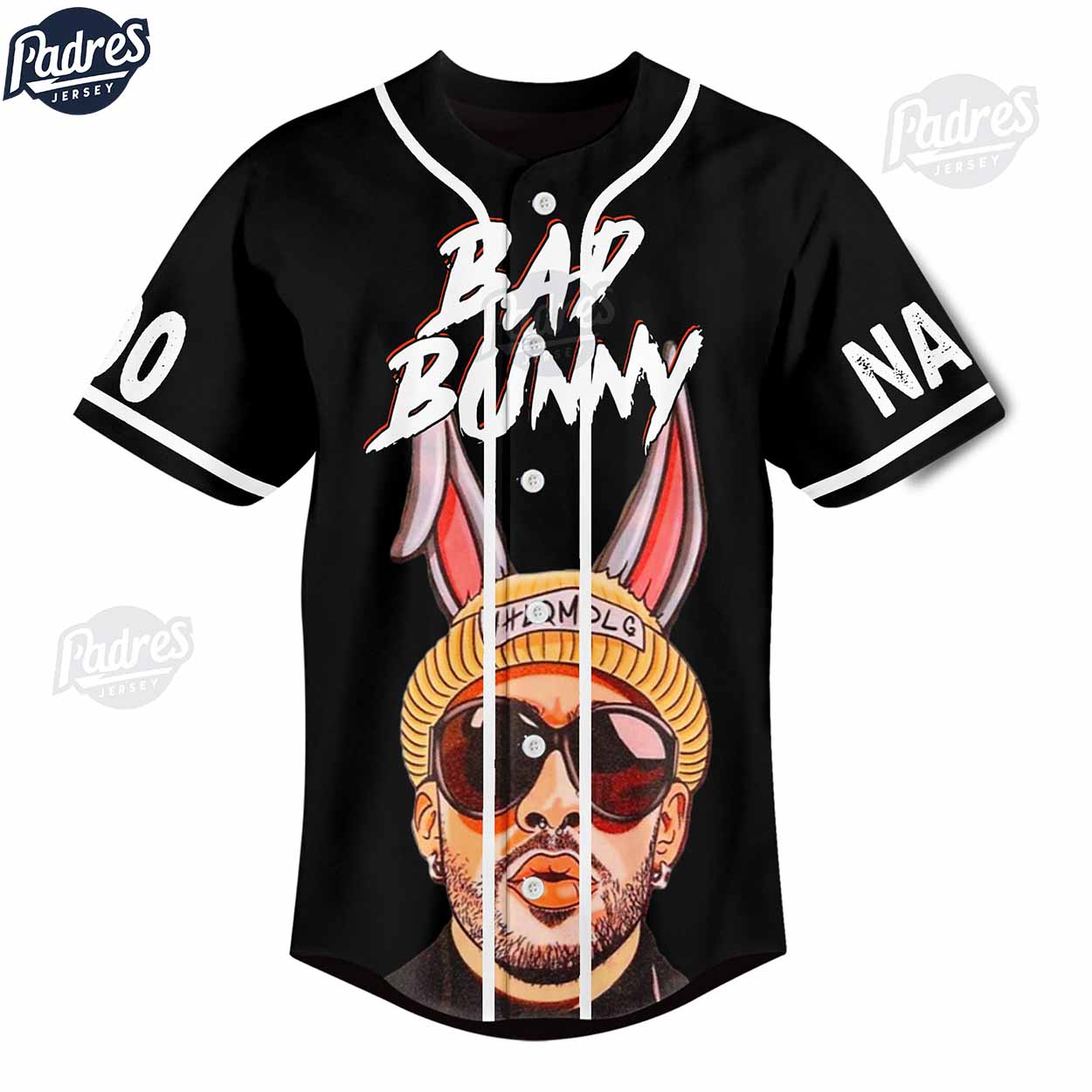 Bad Bunny Most Wanted Tour 2024 Custom Black Baseball Jersey - Padres Jersey Oasis: Elevate Your Baseball Style Game