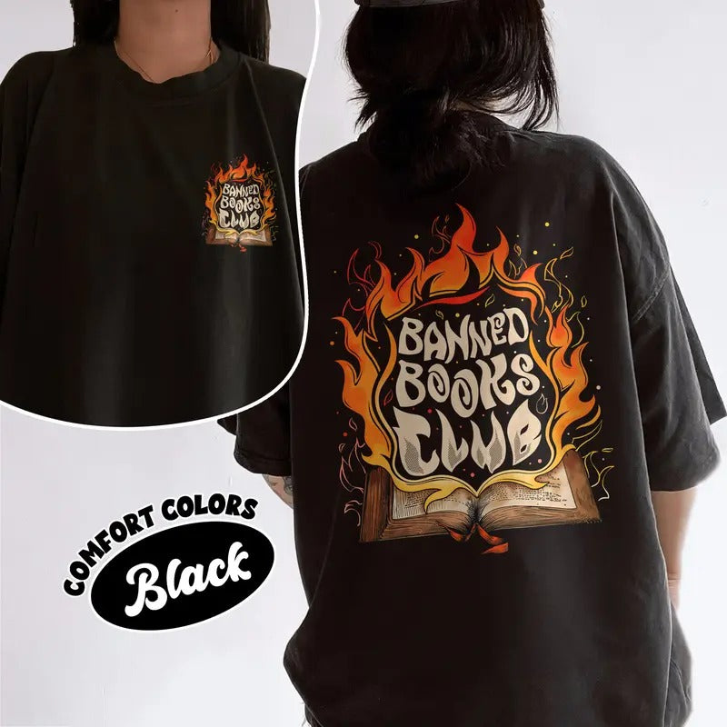 Banned Books Club Comfort Colors Shirt, I'm With The Banned T Shirt, Dark Academia Librarian Tee, Bookish Womenswear