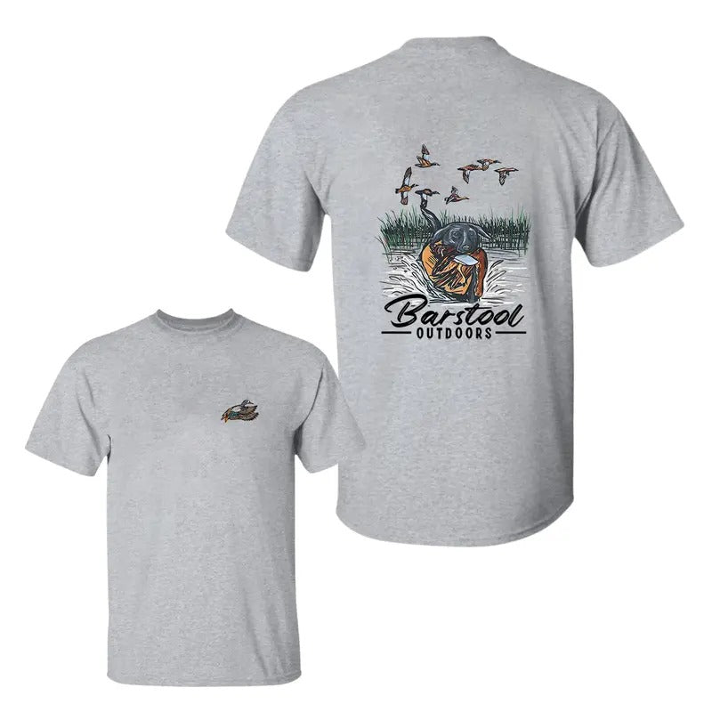 Barstool Outdoor Duck Hunting 2-sided Shirt, Beer Shirt, Crew Neck Unisex T-Shirt, For Men, For Women