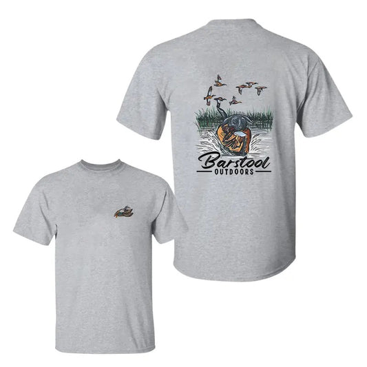 Barstool Outdoor Duck Hunting 2-sided Shirt, Beer Shirt, Crew Neck Unisex T-Shirt, For Men, For Women