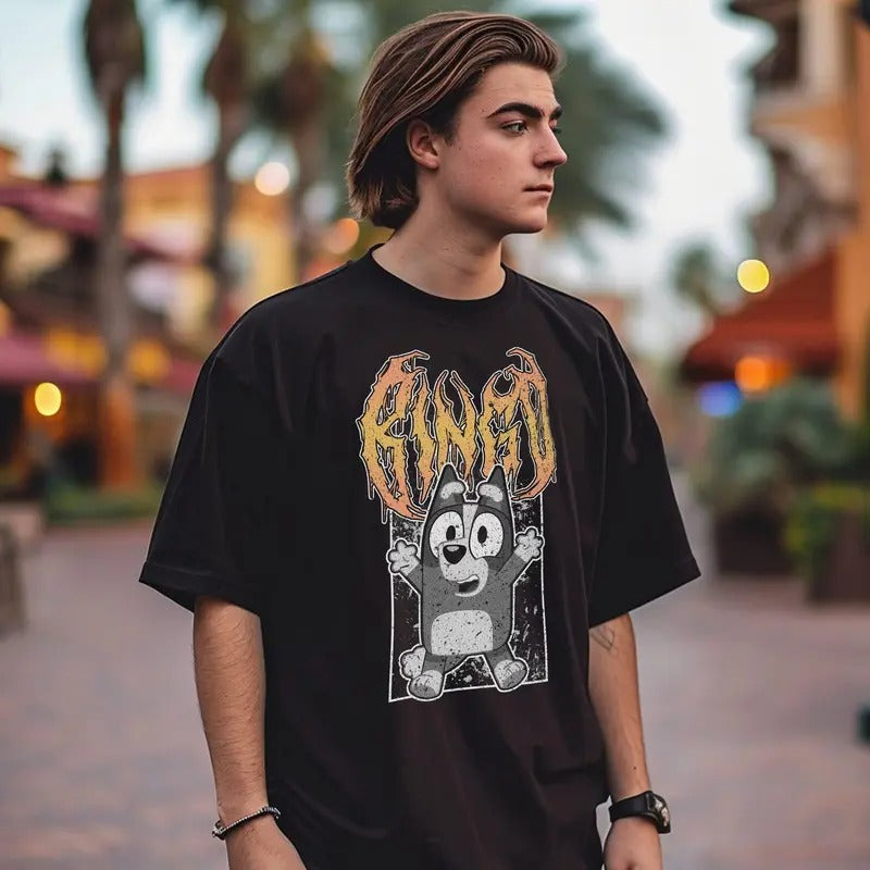 Bingo Metal Shirt Bluey Goth Punk Tee Deathmetal , Cotton, Available up to size 5XL Unisex Heavy Cotton Tee Menswear Top