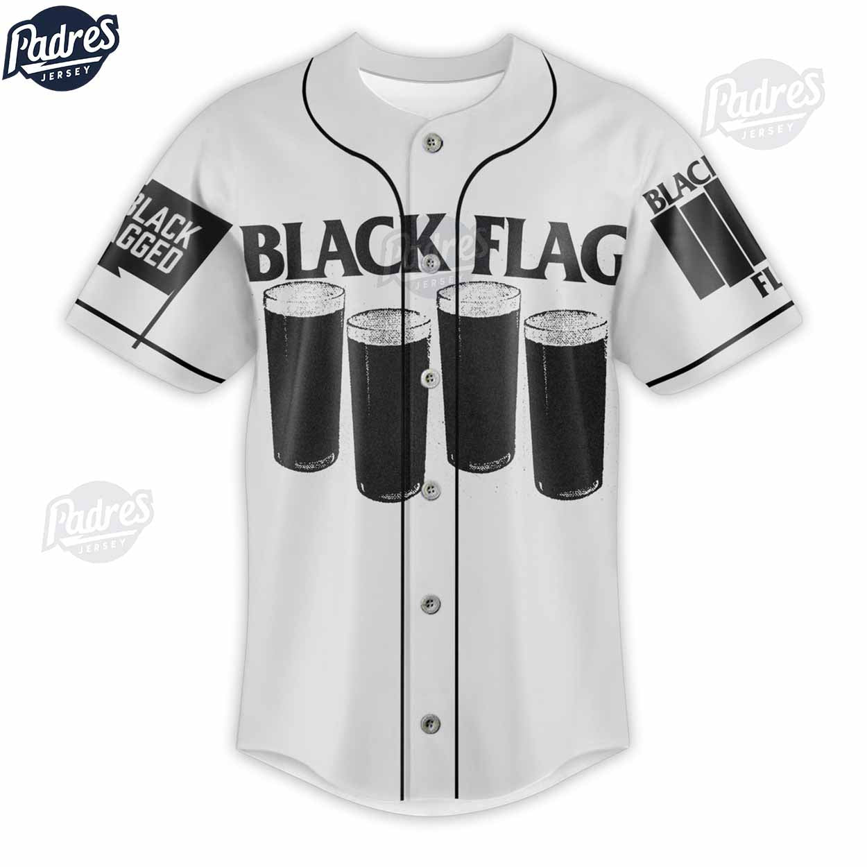 Black Flag Band My War Tour 2024 Custom Baseball Jersey Shirt - Padres Jersey Oasis: Elevate Your Baseball Style Game