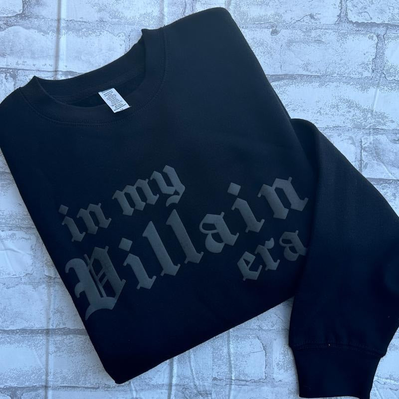 Black Puff 3D In My Villain Era TM Crewneck