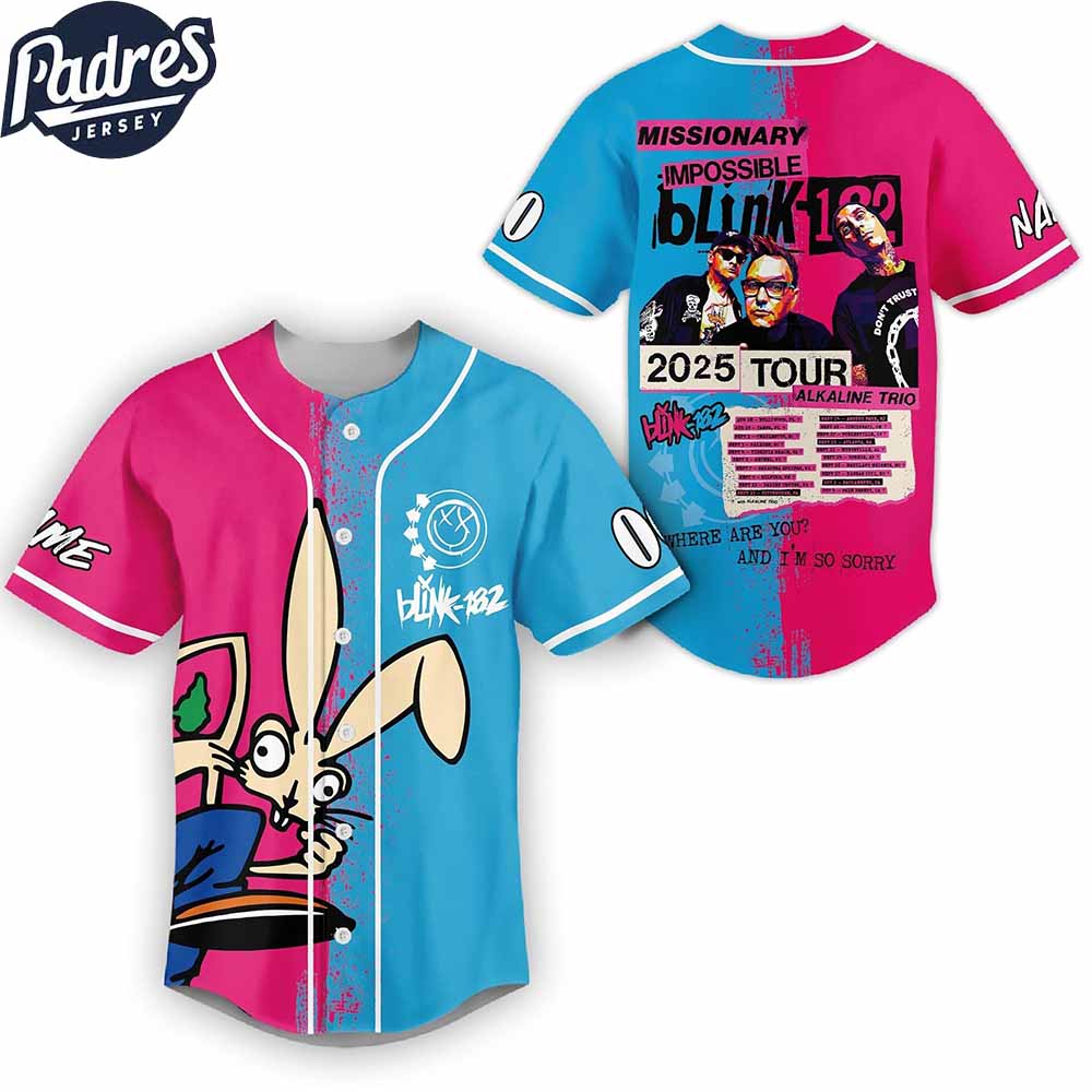 Blink-182 Missionary Impossible 2025 Tour Personalized Baseball Jersey - Padres Jersey Oasis: Elevate Your Baseball Style Game