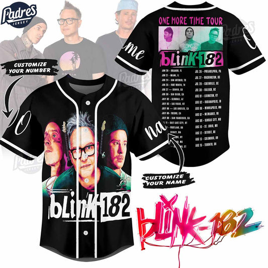 Blink-182 One More Time Tour Custom Baseball Jersey - Padres Jersey Oasis: Elevate Your Baseball Style Game