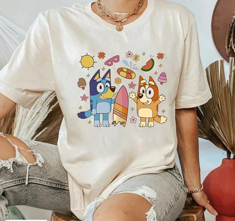 Bluey Bingo Summer T-Shirt Bluey Birthday T-Shirt Bluey Family T-Shirt Funny Bluey Birthday T-Shirt Comfort Top