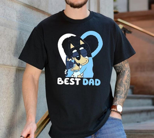 Bluey Dad Shirt, Personalized Bluey Best Dad Ever Shirt, Bluey Father's Day Shirt, Custom Bluey Dad Shirt, Bluey Family Matching Shirt, Boy Dad shirt, Girl dad shirt