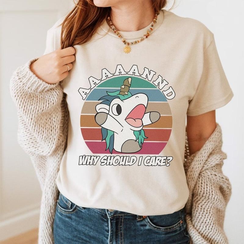 Bluey Unicorn Why Should I Care Shirt, Bluey Sweatshirt, Unicorn Lovers Women's Shirt, Family Matching Sweater, Bluey Characters Women's Shirt