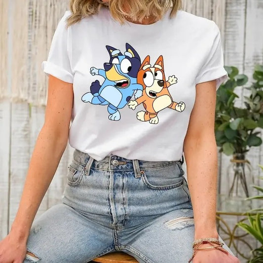 Bluey and Bingo T-shirt, Sassy Shirt, Cartoon Shirt, Sisters Shirt, Bluey Shirt, Birthday Shirt, Vacation Shirt, Holiday Tee
