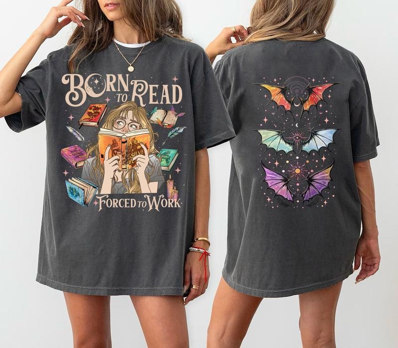 Born To Read Books Forced To Work Acotar Shirt, SJM Shirt, Bookish Sweatshirt, Fantasy Book Shirt, Booktok Shirt, Night Course Sweatshirt