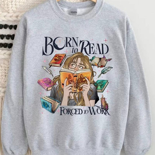 Born To Read Forced To Work Shirt, Born To Read Shirt, Born To Read Bookish Crewneck, ACOTAR Shirt, TOG Series