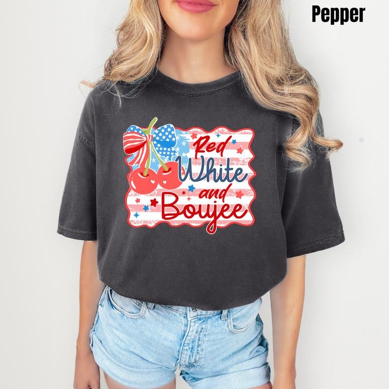 Boujee USA Cherries Comfort Colors T-Shirt 'NLB' Top Womenswear