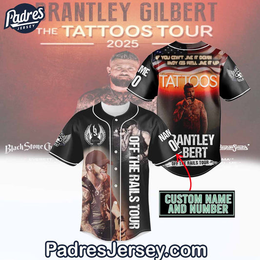 Brantley Gilbert Tour 2025 Baseball Jersey Outfit-The Tattoos - Padres Jersey Oasis: Elevate Your Baseball Style Game