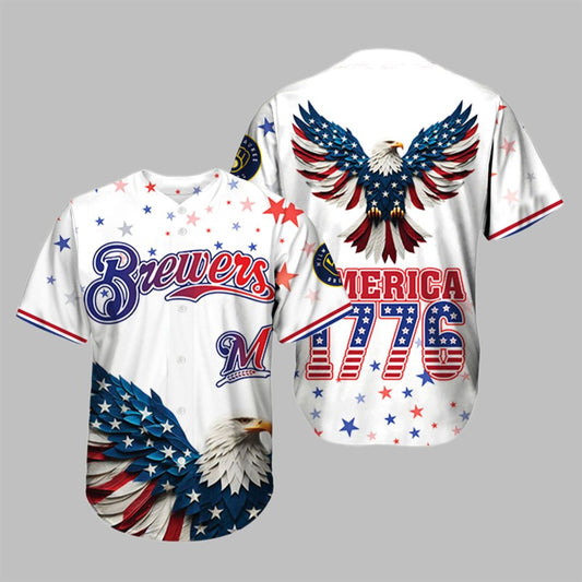 Brewers Independence Day 2025 Baseball Jersey - Grishko.com