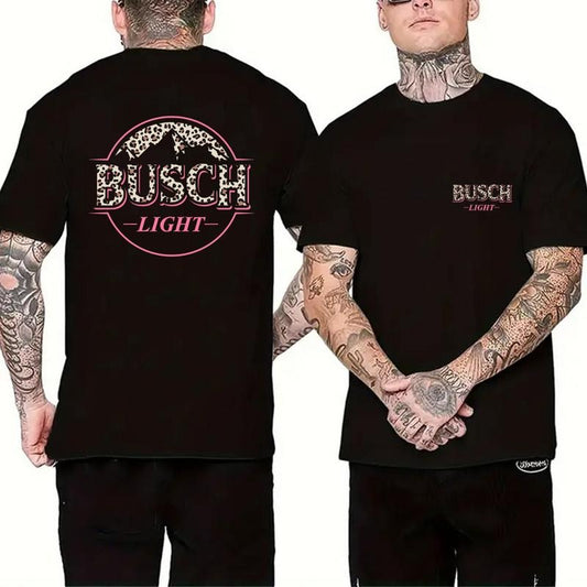 Busch Light Leopart Logo  T-shirt , 2 side - Busch Light T-shirt  , Unisex Appeal , Every Color Available, For Men & For Women Shirt