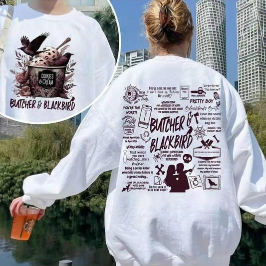Butcher & Blackbird Brynne Weaver 2 Sides Sweatshirt, Butcher And Blackbird Pink Merch, Brynne Weaver Shirt, Smut Reader Shirt, STFUATTDLAGG, Dark Romance Merch, Rorally Grey, Bookish mErch, Book Tok Shirt