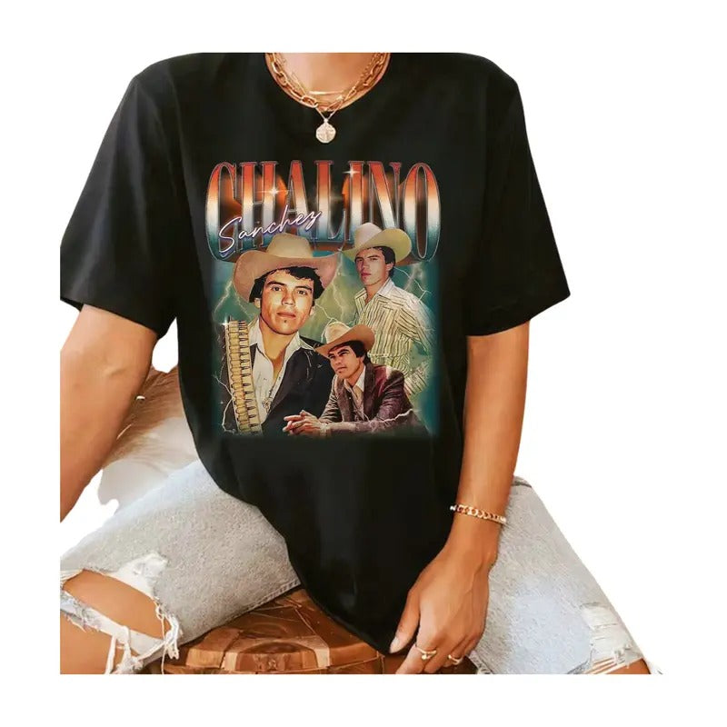 CHALINO Sanchez Shirt, Camacho Ariel Shirt, Corridos Mexican Shirt, Saul Viera Shirts, Valentin Elizalde Shirt, 90s Shirt