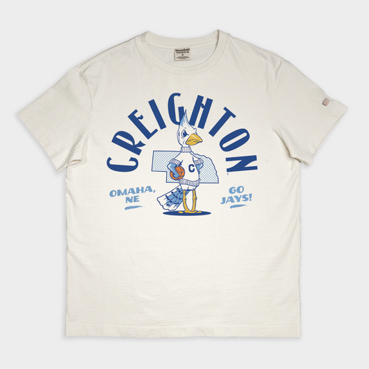 Retro Creighton Bluejays Basketball Vintage Heavyweight Tee Style001