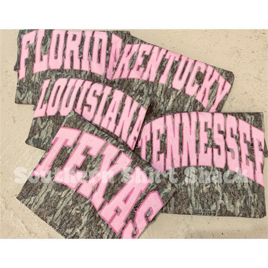 Camo Varsity T Shirt |ADD STATE IN NOTES AT CHECKOUT| Camo T shirt | Fall Fashion | Graphic Tee