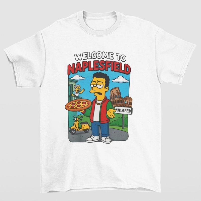 Cartoon Naplesfield Meme T-Shirt Highlighting Funny Graphic Design and Retro Style for Unisex Wear