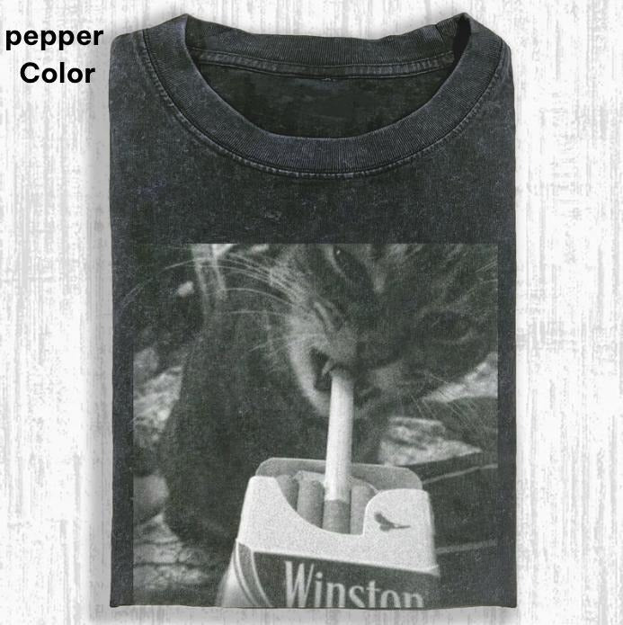 Cat Smoking Funny Graphic T-shirt, cotton cat funny T-shirt, Retro Funny Vintage Tee, Unisex Meme Cringe Funny Dumb Shirt, FUNNY CUTE shirts for women