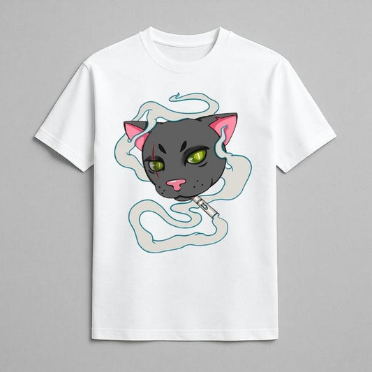 Cat Smoking Funny Y2k T-Shirt, Vintage Graphic Tee, Y2k Clothing, 2000s Nostalgia, Unisex Cotton Crewneck T-Shirt Menswear Womenswear Underwear Streetwear Top Summer